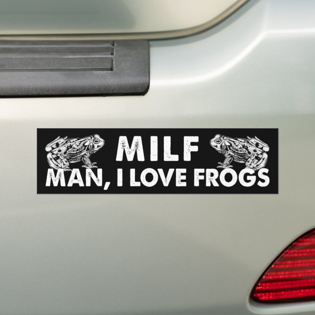 Adesivo Para Carro MILF, eu adoro sapos engraçados, mãe gostosa (No carro)