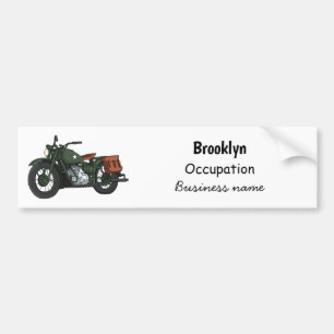 Adesivo Para Carro Military cruiser motorcycle cartoon illustration