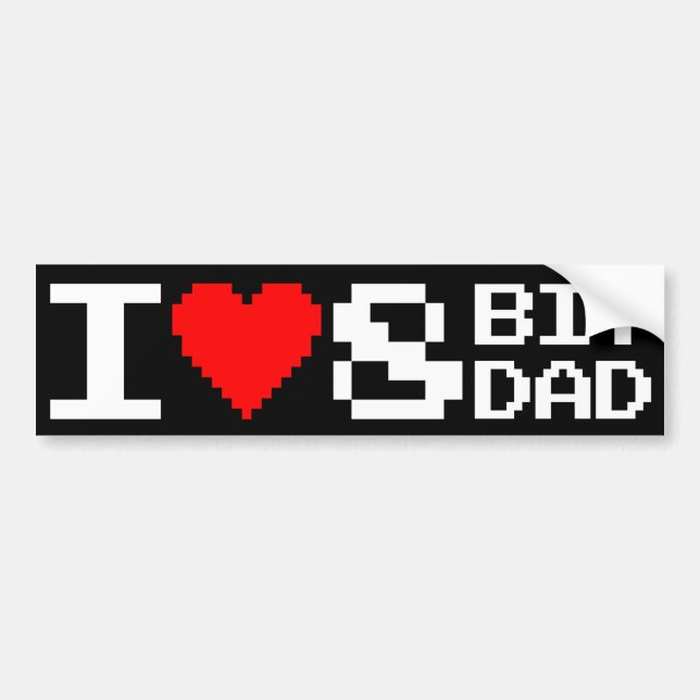 Adesivo Para Carro MIM <3 8BitDad (Frente)