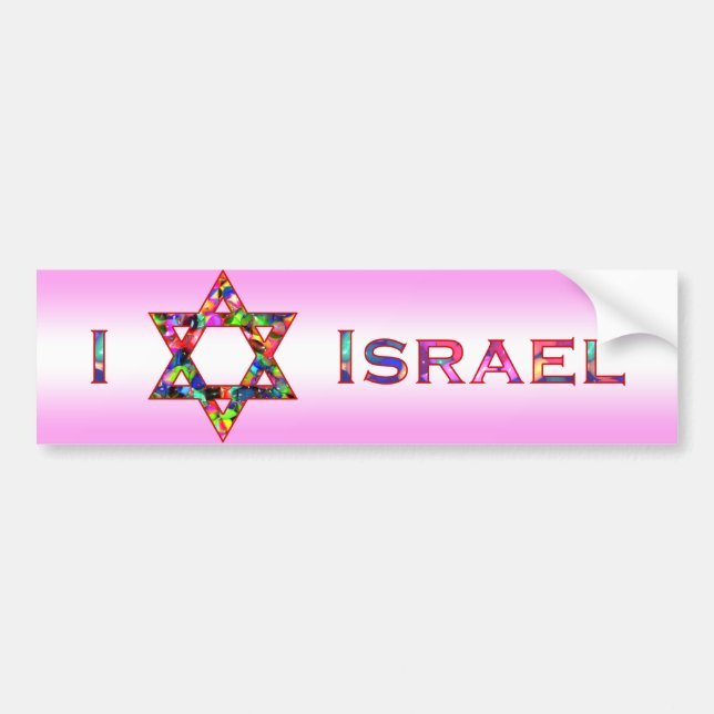 Adesivo Para Carro Mim (amor) Israel - estrela de David (Frente)