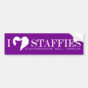 Adesivo Para Carro mim coração Staffies - roxo do autocolante no