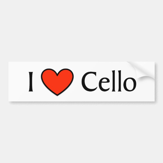 Adesivo Para Carro Mim violoncelo do coração (Frente)