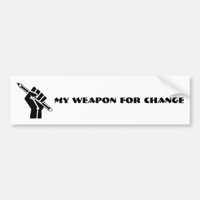 Adesivo Para Carro Minha Arma Para Mudar (Frente)
