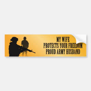 Adesivo Para Carro Minha esposa protege sua liberdade (o marido do