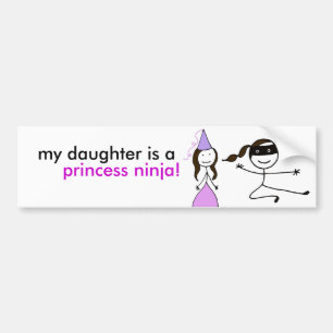 Adesivo Para Carro Minha filha é uma princesa Ninja.