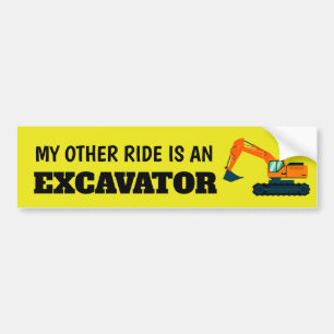 Adesivo Para Carro Minha outra viagem é uma escavadora