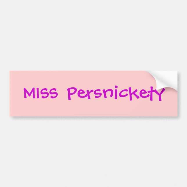 Adesivo Para Carro Miss Persnickety Bumper Sticker (Frente)