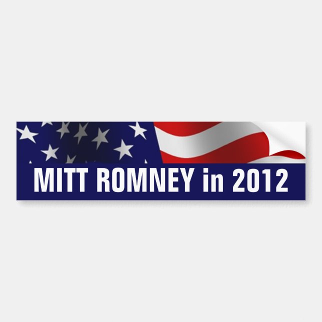 Adesivo Para Carro Mitt Romney em 2012 (Frente)