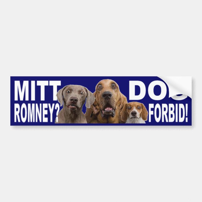 Adesivo Para Carro Mitt Romney?  O CÃO PROIBE!  Autocolante no vidro (Frente)