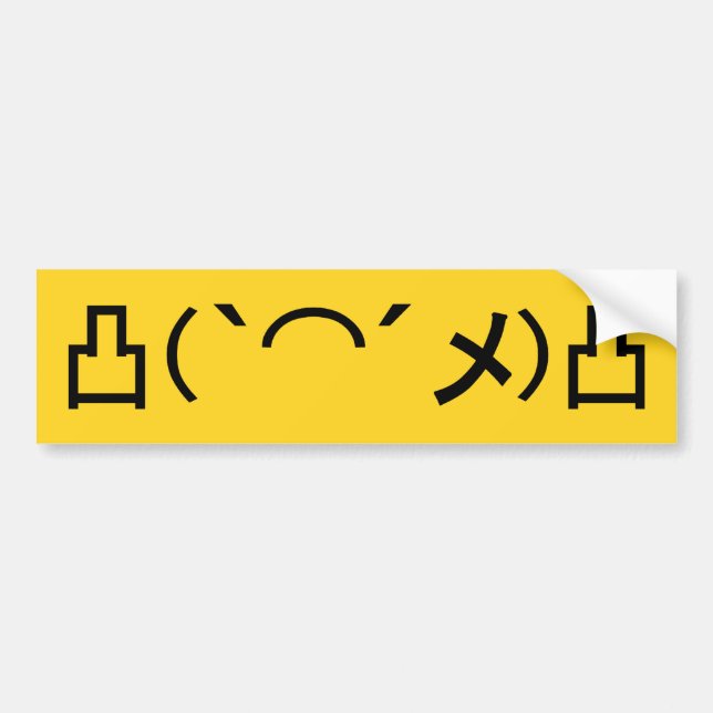Adesivo Para Carro Mo' Angry Emoticon Japonês Kaomoji (Frente)