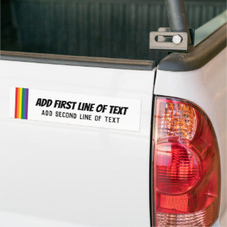 Adesivo Para Carro Modelo de texto personalizado de 2 linhas Rainbow