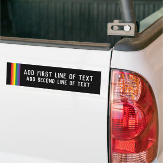 Adesivo Para Carro Modelo de texto personalizado de 2 linhas Rainbow