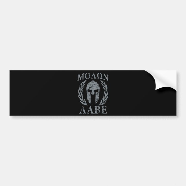 Adesivo Para Carro Molon Labe Grunge Spartan Armor (Frente)