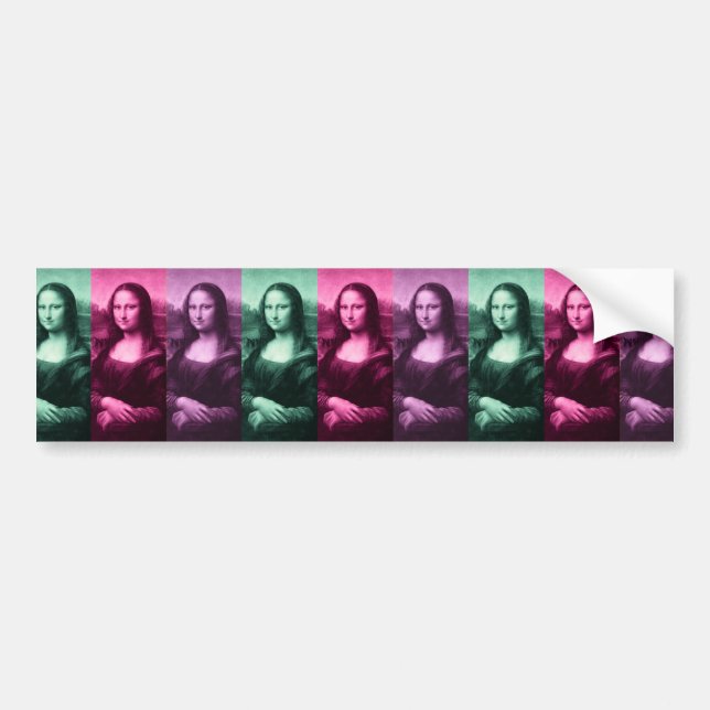 Adesivo Para Carro Mona Lisa Green Pink Purple (Frente)
