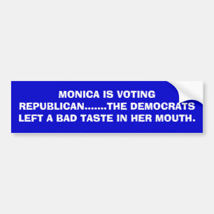 ADESIVO PARA CARRO MONICA ESTÁ VOTANDO O REPUBLICANO ....... AS