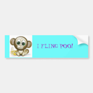 Adesivo Para Carro monkey3633, EU ARREMESSO POO!