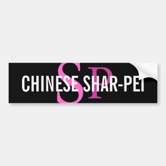 Adesivo Para Carro Monograma da raça de Shar-Pei do chinês