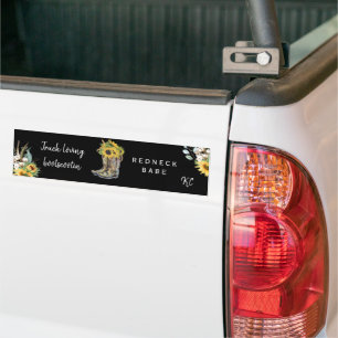 Adesivo Para Carro Monograma de Dourada e Girassol 
