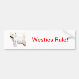 Adesivo Para Carro Montanhas Terrier branco ocidentais Westie
