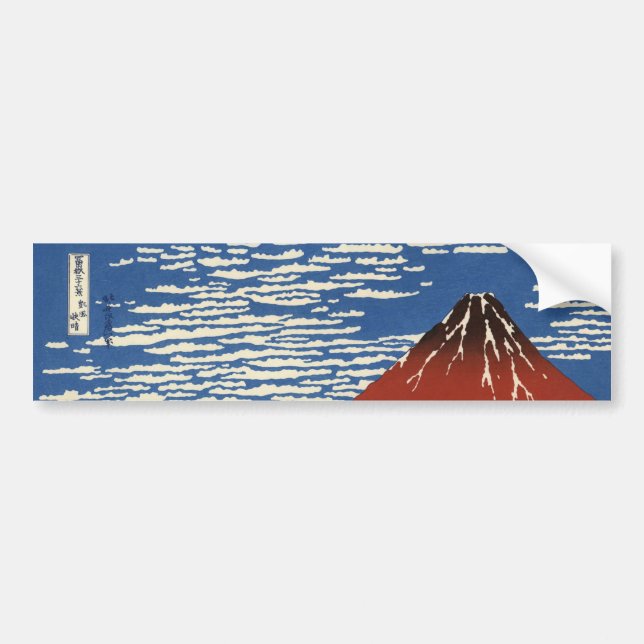 Adesivo Para Carro Monte Fuji em tempo limpo (Red Fuji) (Hokusai) (Frente)