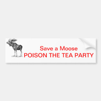 Adesivo Para Carro moose-1, salvar um alce ENVENENAM O TEA PARTY