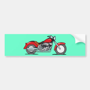 Adesivo Para Carro Motocicleta vermelha dos desenhos animados -