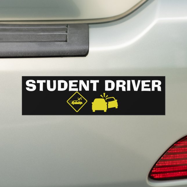 ADESIVO PARA CARRO MOTORISTA DE ESTUDANTES - AMARELO DE CRASH (No carro)
