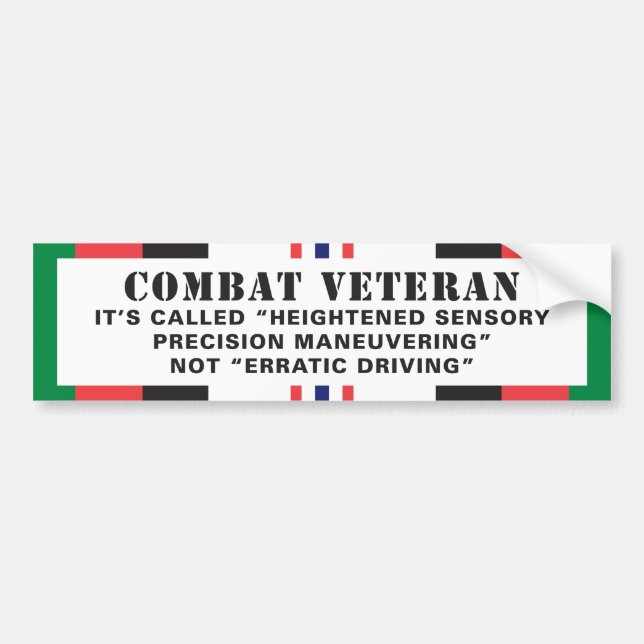 Adesivo Para Carro Motorista errático do veterano de Afeganistão (Frente)
