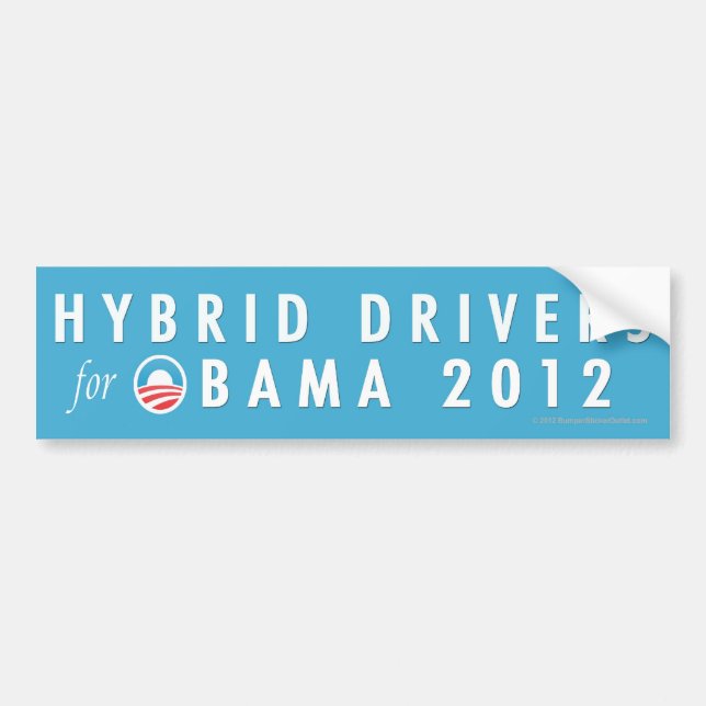 Adesivo Para Carro Motoristas 2012 de Pro-Obama Hydrid (Frente)