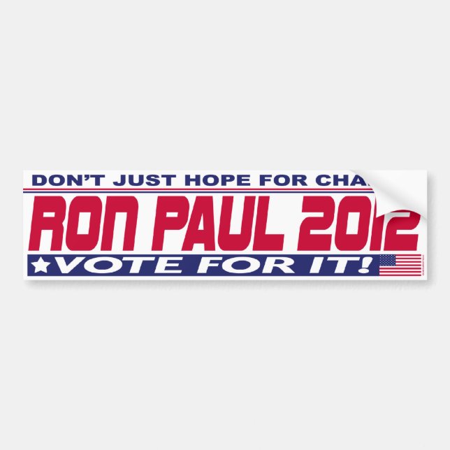 Adesivo Para Carro Mudança de Ron Paul (Frente)