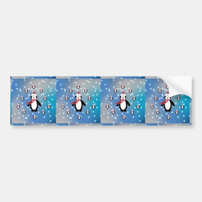 Adesivo Para Carro Muitos pinguins (Frente)