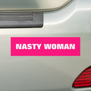 Adesivo Para Carro "Mulher desagradável" branca, magenta, rosa quent