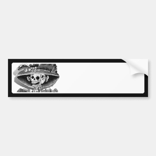 Adesivo Para Carro Mulher-Esqueleto Rindo (Frente)