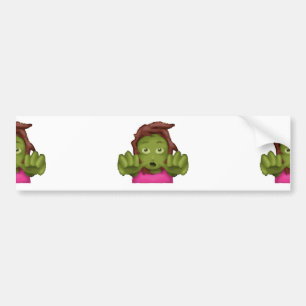 Adesivo Para Carro mulher zombie emoji