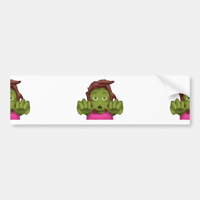 Adesivo Para Carro mulher zombie emoji (Frente)