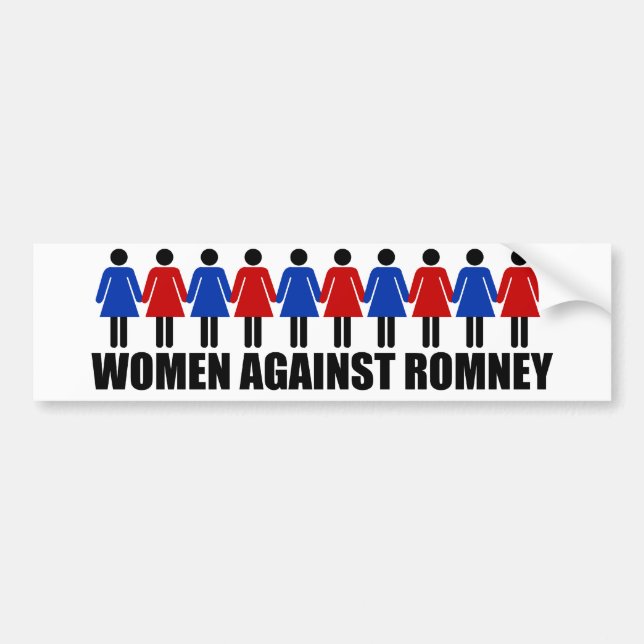 Adesivo Para Carro Mulheres Contra Romney (Frente)