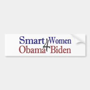 Adesivo Para Carro Mulheres espertas para Obama Biden