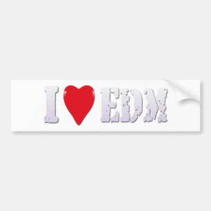 Adesivo Para Carro Music I Heart EDM (Club Sound Music) - Sticker