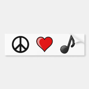 Adesivo Para Carro Música do amor da paz
