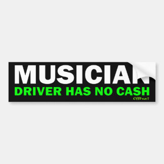 Adesivo Para Carro Músico - nenhum dinheiro