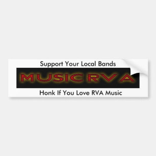 Adesivo Para Carro MusicRVA, Honk Se Você Ama Música RVA, Suporte Y
