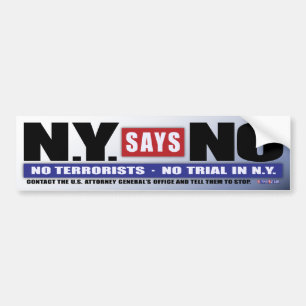 Adesivo Para Carro N.Y. Diz não (o autocolante no vidro traseiro)