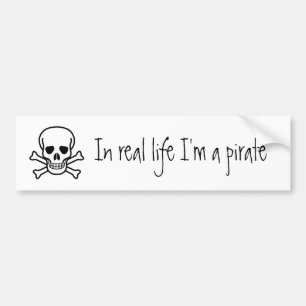 Adesivo Para Carro Na vida real eu sou um pirata