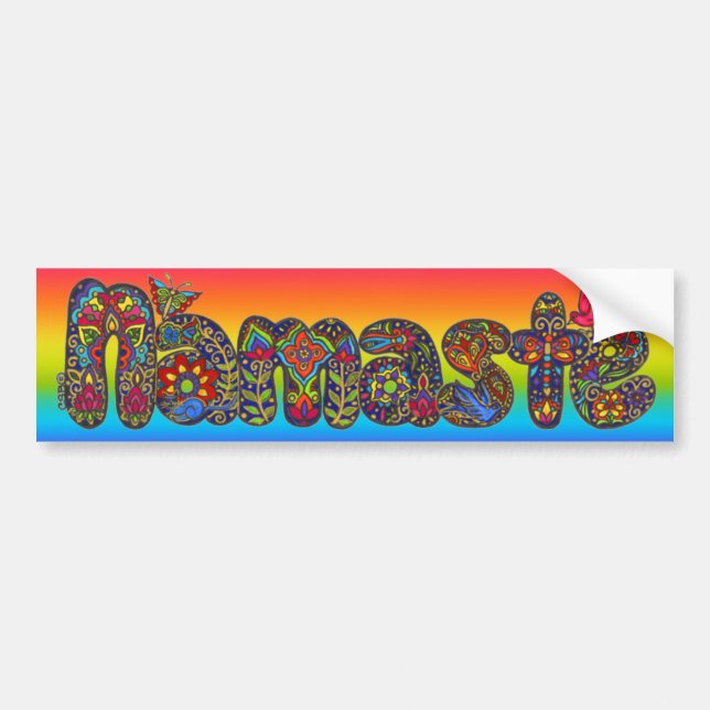 Adesivo Para Carro Namaste Bumpersticker por ArtHarmonyCreations (Frente)