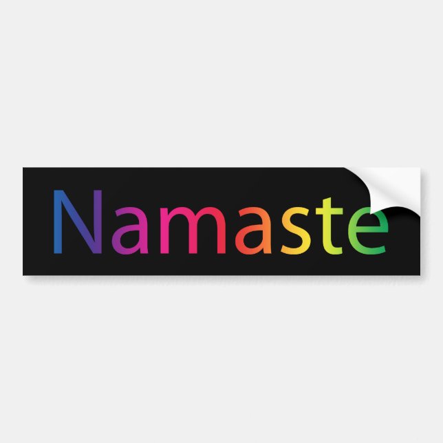 Adesivo Para Carro Namaste Rainbow Inspiration Quote Preto (Frente)