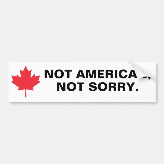 Adesivo Para Carro Não Americano, Não Desculpe Carro Bumper Sticker (Frente)