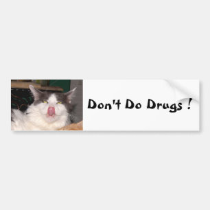 Adesivo Para Carro Não Façam Drogas, picante de gato estranho
