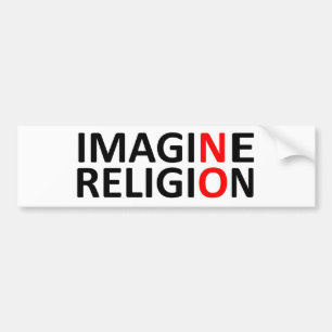 Adesivo Para Carro Não imagine nenhuma religião
