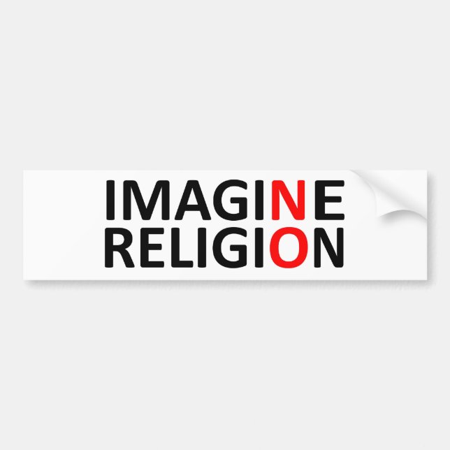Adesivo Para Carro Não imagine nenhuma religião (Frente)