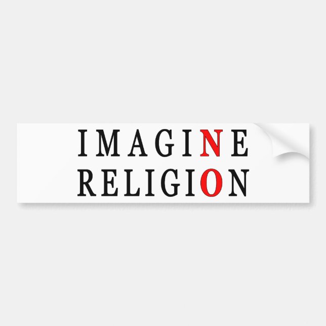 Adesivo Para Carro Não imagine nenhuma religião (Frente)